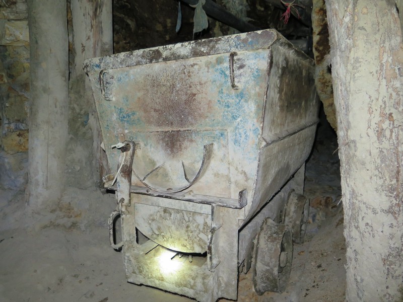 Trolleys used inside the mines to transport the minerals outside