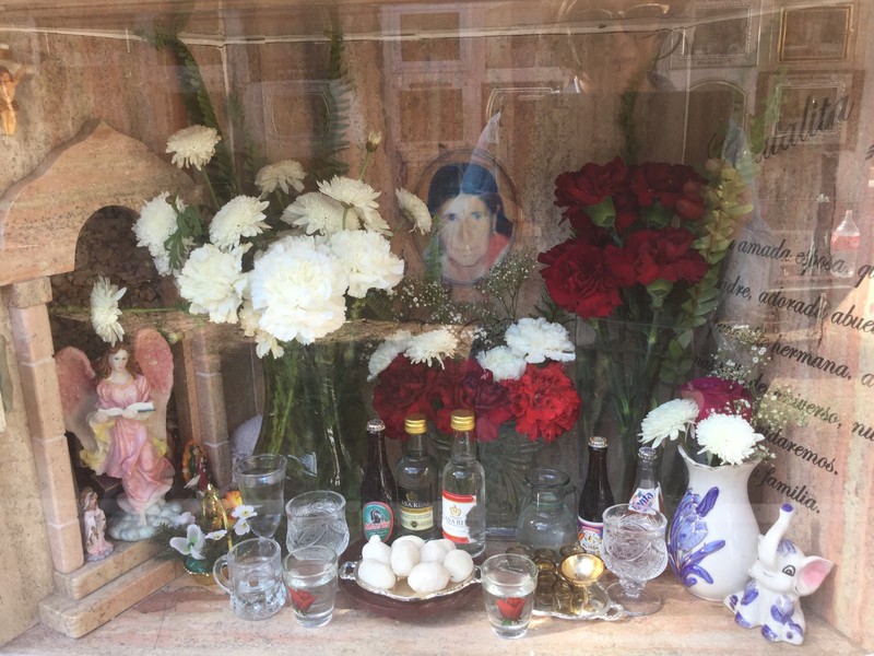 Beer, spirits and other items are put into the tomb 