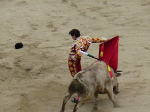 Spanish matador showing off