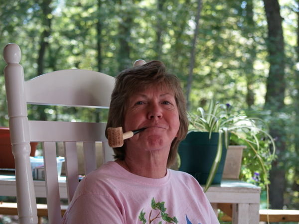 Betty Jane with her pipe