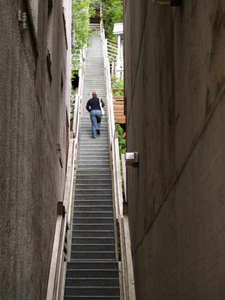 Long steep stairs in Juneau