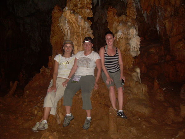 in the caves