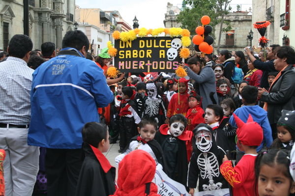Childrens parade for Day of the Dead 