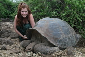 Me and a giant tortoise at the Charles Darwin Station | Photo