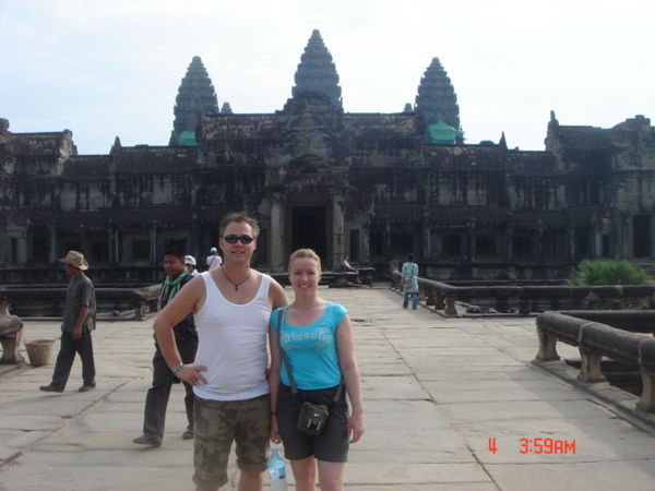 Het stel bij Angkor Wat.