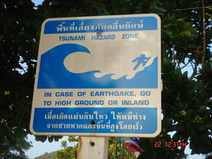 Tsunami waarschuwingsbord.