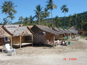Huisjes van Tsunami slachtoffers.