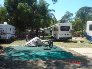 Central caravan park in Perth.
