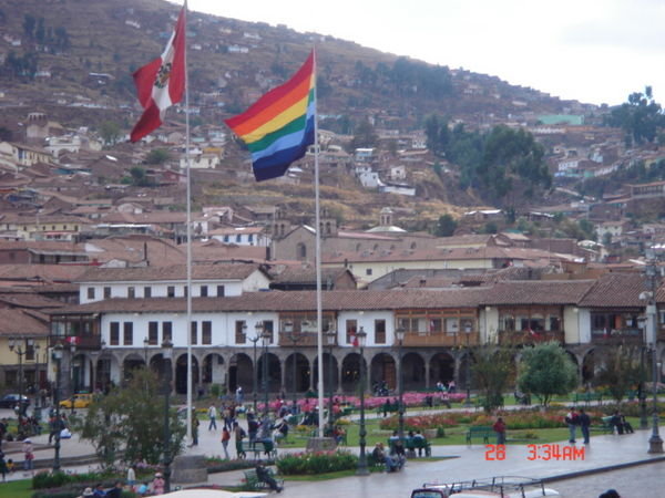 Peruaanse en de Inca regenboog vlag.