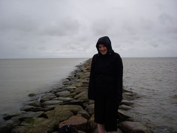 It was cold, slippy and windy. Smile for the camera