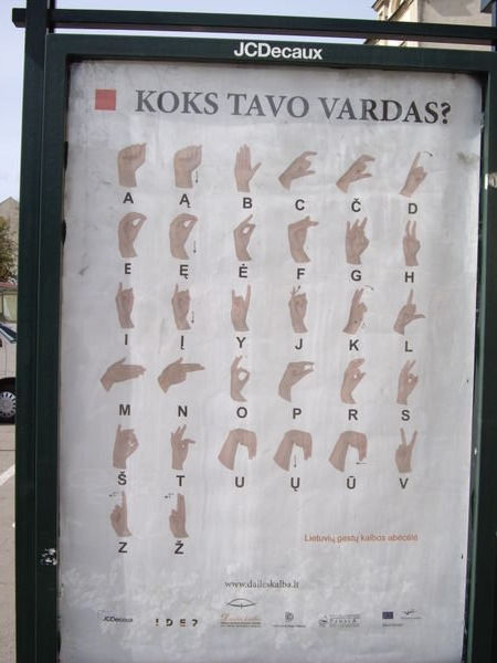 Sign language lithuanian style