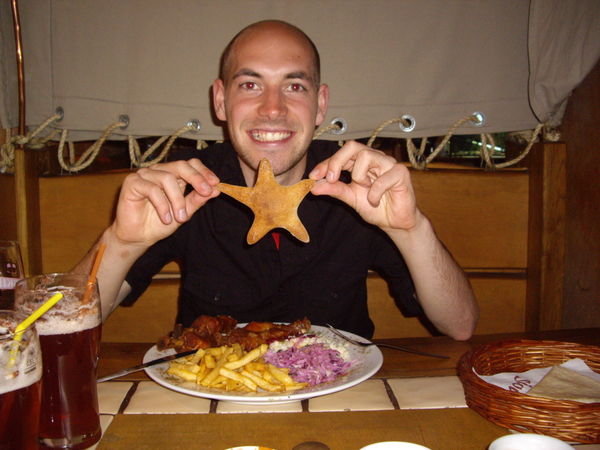 Rob, weirdly amused by the bread star
