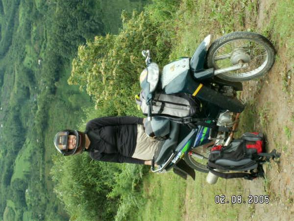 on the motorbike in sapa