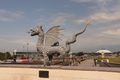One of the more normal sculptures in Kazan, a erm, 2 legged dragon?