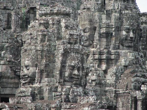 Giant heads at the Bayon