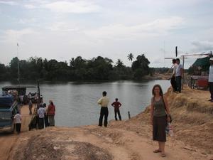 Waiting to get on the 'ferry'... somewhere in Cambodia