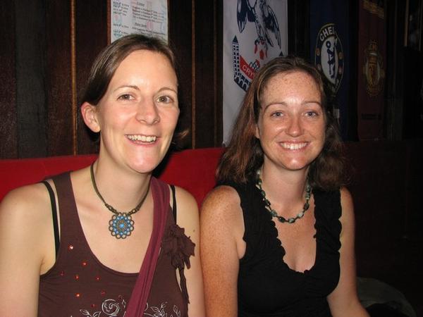 Helen and me in an Englsh pub in Bangkok...... having just been drenched by the rainy season