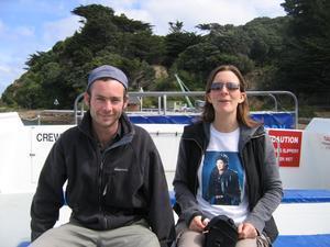 Helen and Mike on the ferry out to Sommes Island