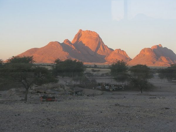 Sunset as we arrived at Spitzkoppe, the Matterhorn of Africa... only smaller and without ice