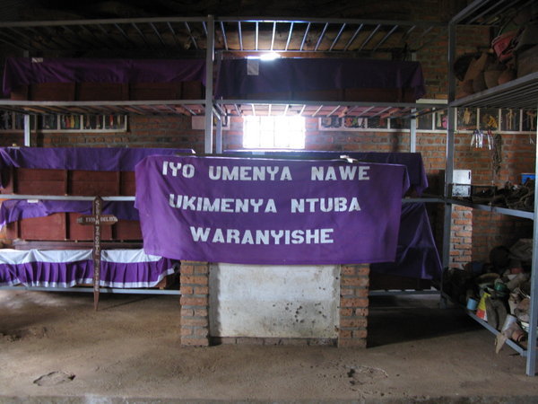 Inside the school at Ntarama