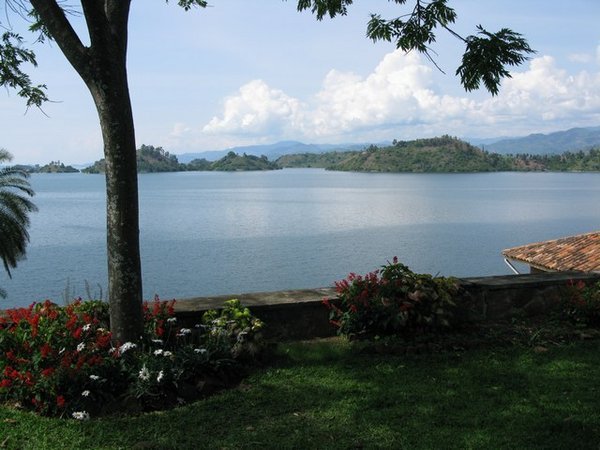 The view from our veranda at lake Kivu