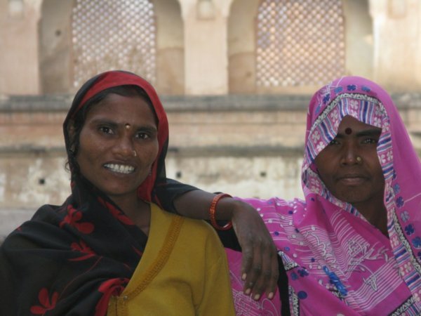 Ladies working in the palaces at Orchha
