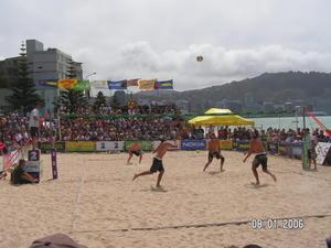 Beach Volleyball down at Oriental Bay!
