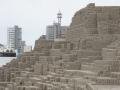 The pre-colombia site of Huaca Pucllana sits in the middle of Lima