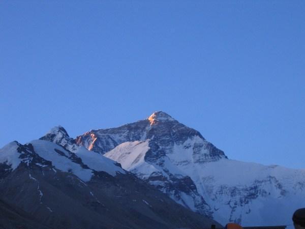 Sunrise... watching first light hit Everest..