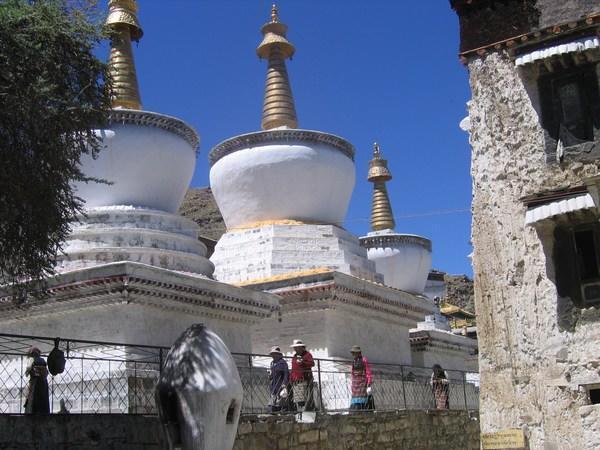 Three large stupa at Tashilhungpo
