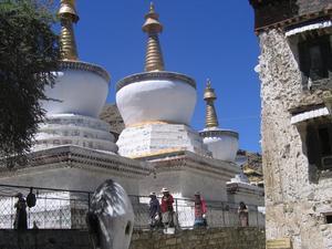 Three large stupa at Tashilhungpo