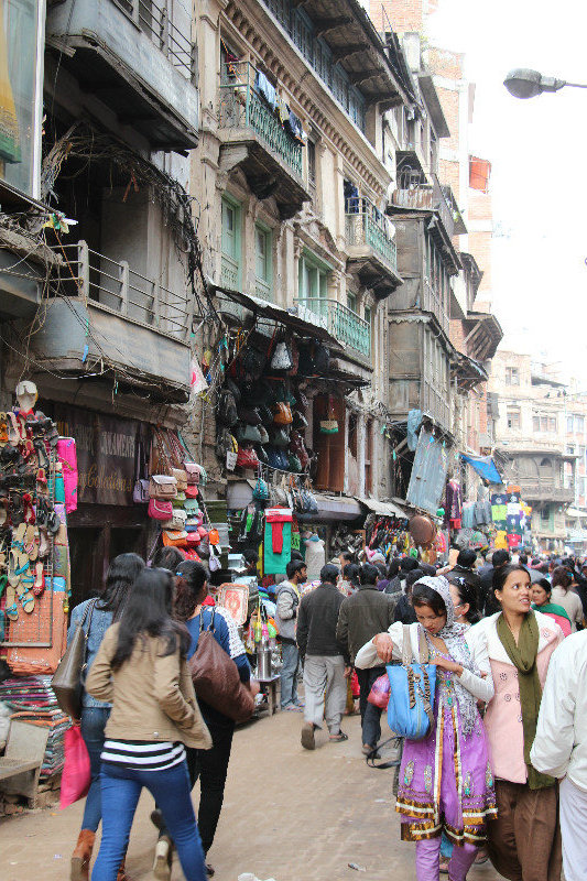 Walkingh the narrow streets of Kathmandu Old City