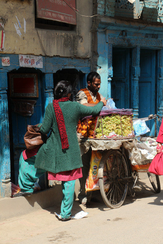 Kathmandu Old Town - selling fruit