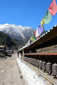 Annapurna Day 4 - Prayer wheels on the way into Danakyu