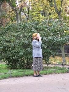 Old lady in St Petersburg park