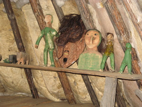 Inside a shaman's hut