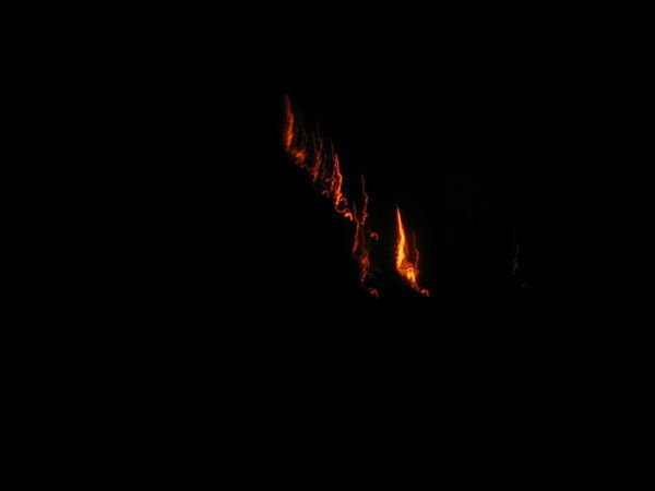 Forest fire during the last night