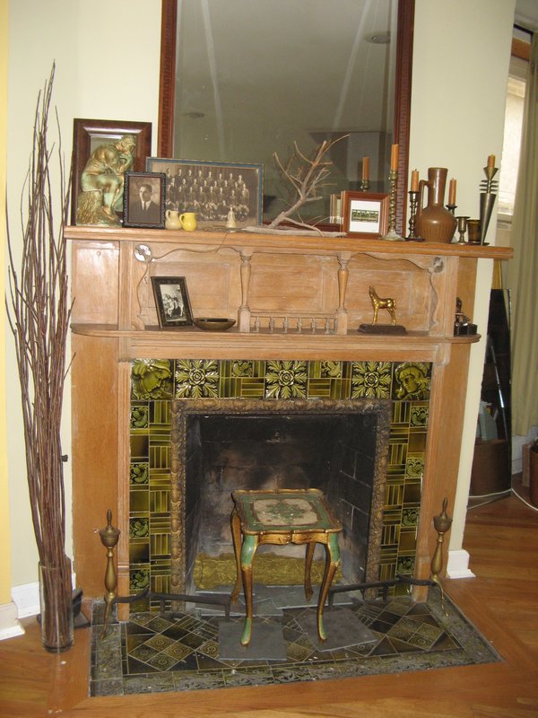 Fireplace in Layne's apartment