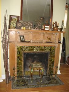 Fireplace in Layne's apartment