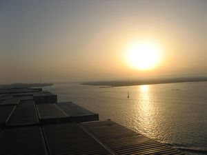Sunrise over the Suez Canal