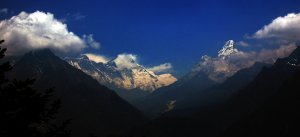 Widok na Everest, Nuptse, Lhotse - droga z Namche