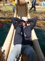 Kevin maxin´ and relaxin´ in his reed boat