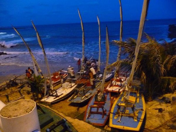 Fishing boats docking for the night