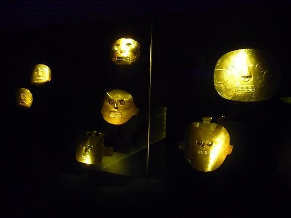 Golden funeral masks 