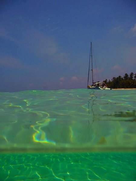 Our sailboat, the Twyla, and the beautiful waters of San Blas 