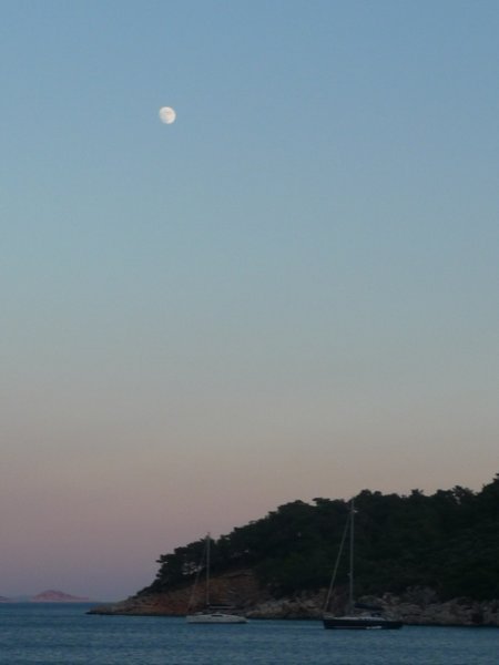Sailboat under the full moon
