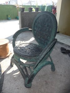 Chair recycled from a car tire