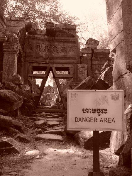 Most of the temples look like they're ready to fall, but these parts especially are dangerous
