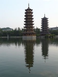 Riverside Pagodas At Guilin 