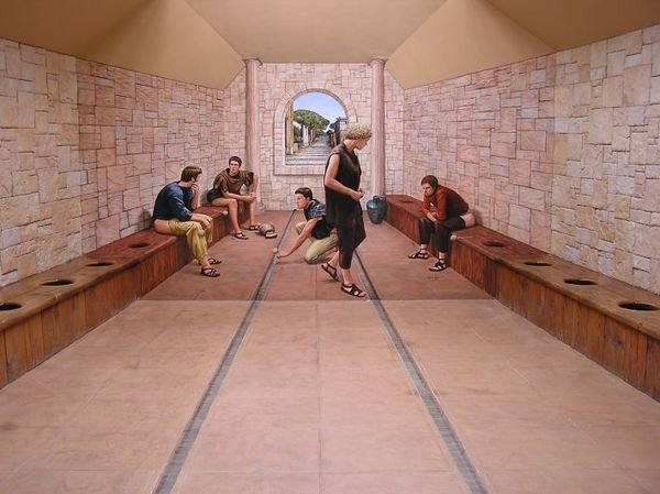 Roman toilets at Puzzle World